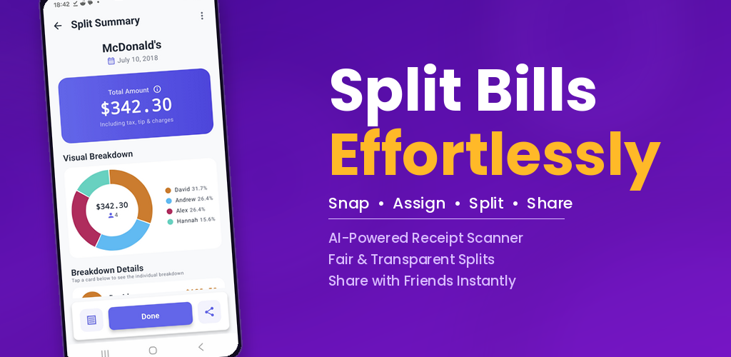 Invoice Splitter SplitEven – AI Bill Splitter & Receipt Scanner App