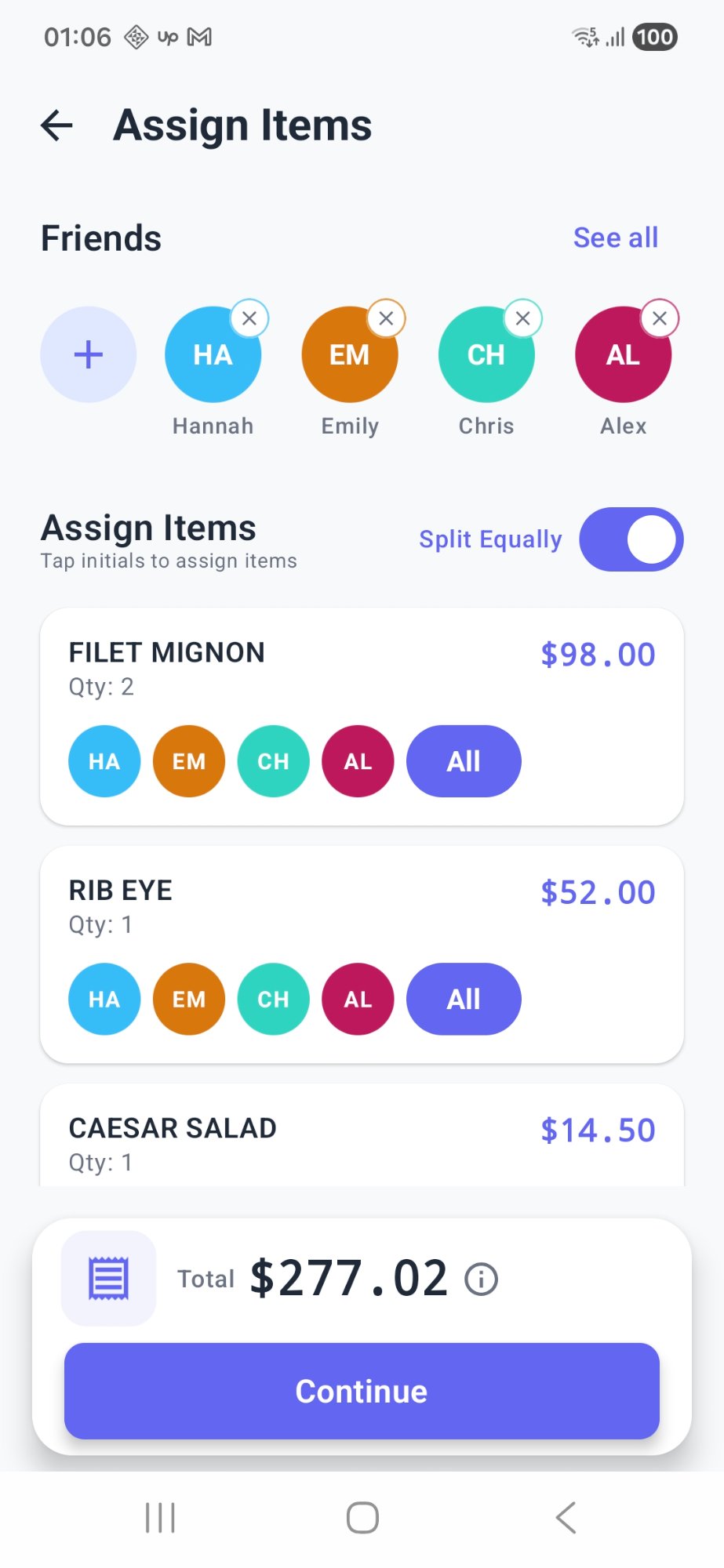 Assign items